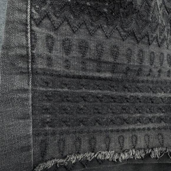 Jessica Simpson Y2K Uptown High Rise Denim Shorts Sz 28 Black Gray Frayed Hem - Picture 11 of 11